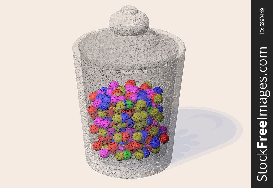 3d rendering of a candy jar