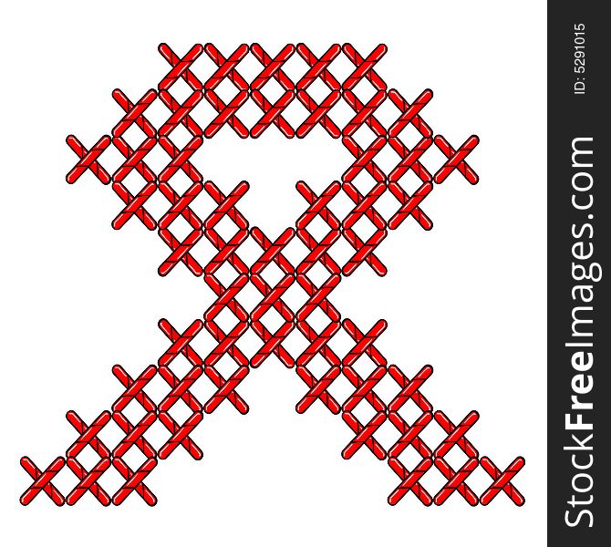 Stylized aids ribbon vector illustration