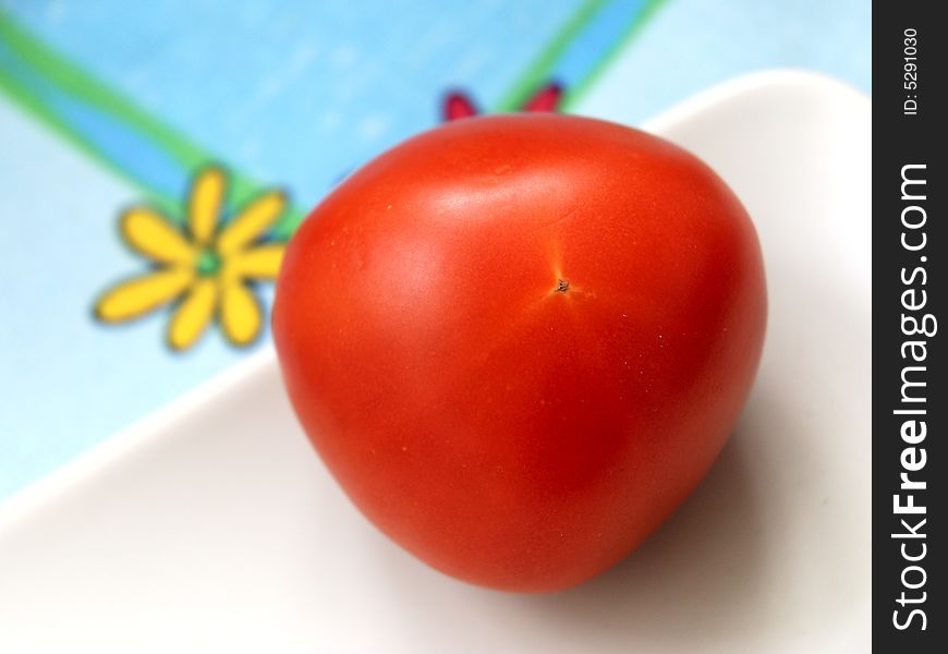Red tomato many vitamins in the vegetable