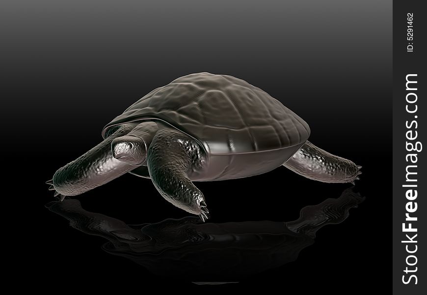 Reptile turtle, desert animal, 3d render