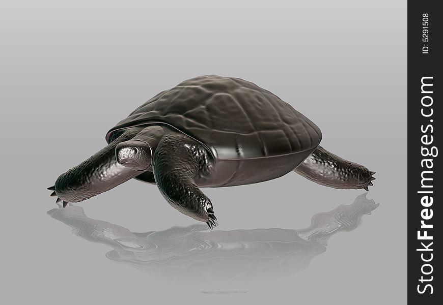 Reptile turtle, desert animal, 3d render