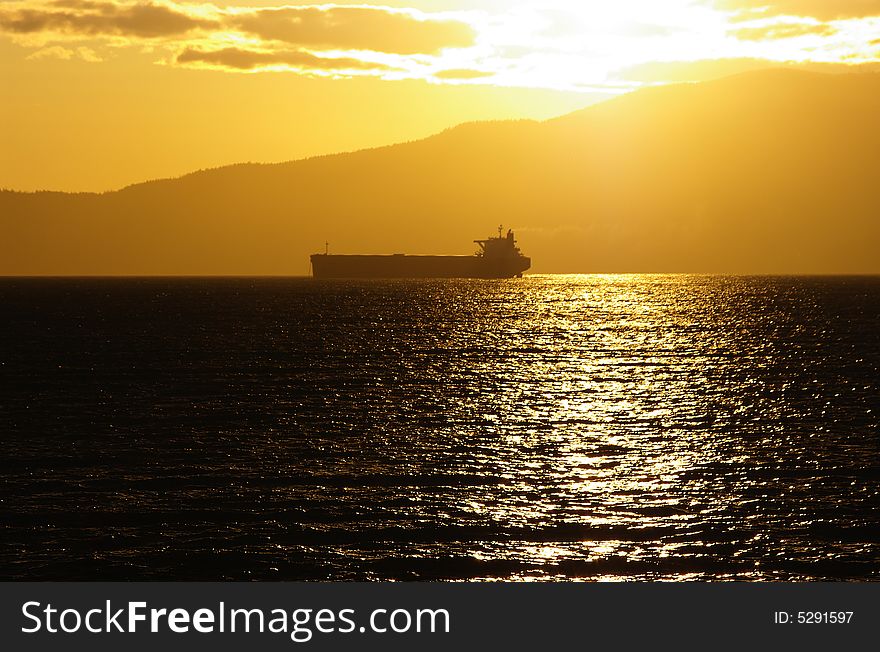Dramatic sunset in the English Bay. Dramatic sunset in the English Bay