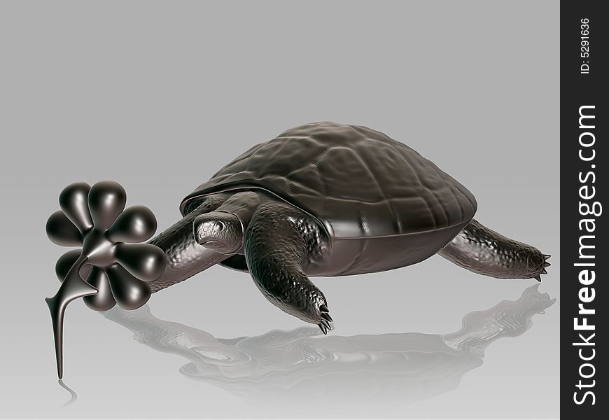 Reptile turtle, desert animal,3d render