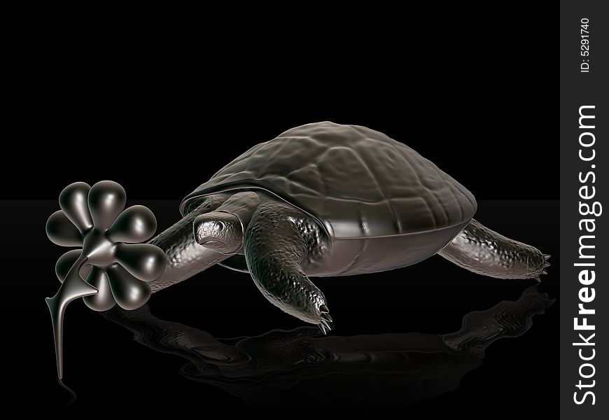 Reptile turtle, desert animal, 3d render