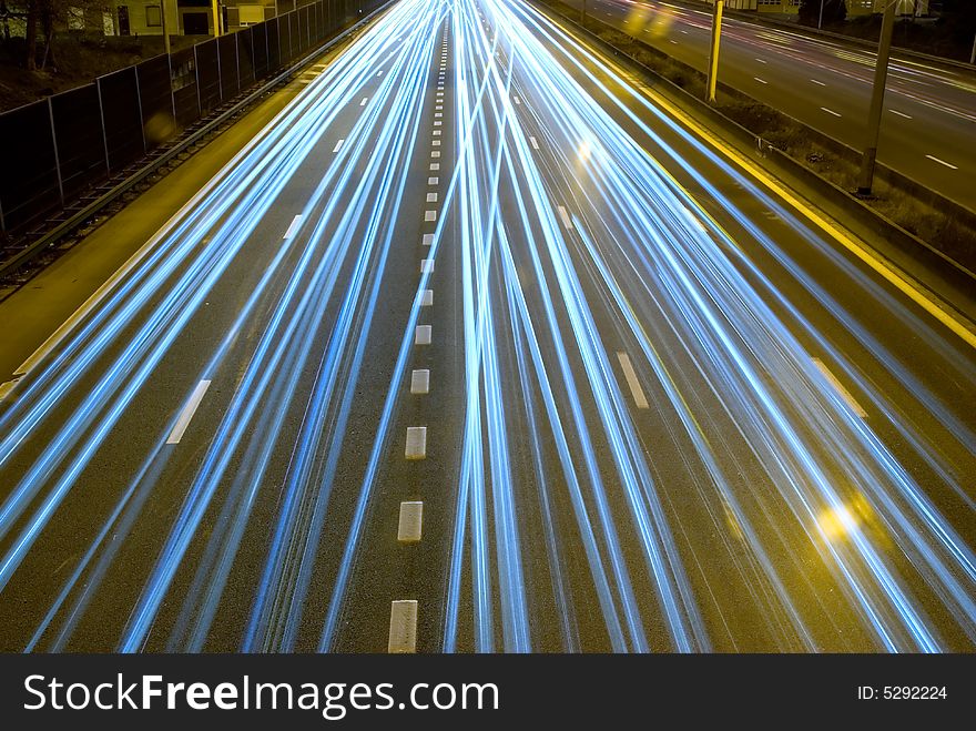 Highway at night.