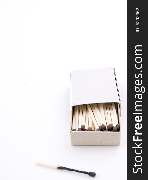 Matches on a white background