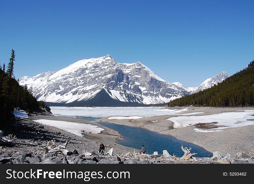 Alpine Lake And Mountain