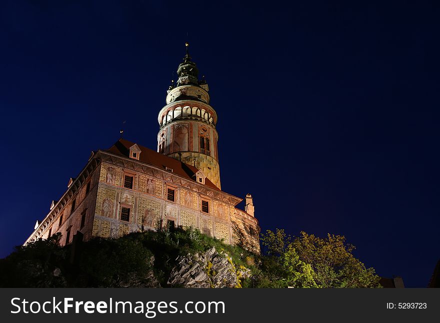 Cesky Krumlov ( Czech Republic) Castle by night. Cesky Krumlov ( Czech Republic) Castle by night