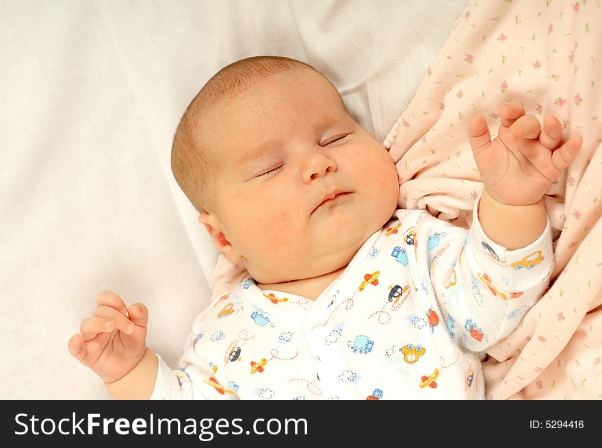 A little cute baby portrait while sleeping. A little cute baby portrait while sleeping