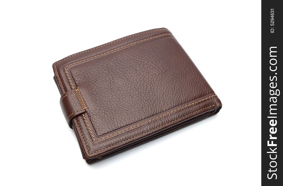 Brown wallet isolated on white