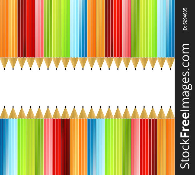 Vector illustration of a colorful background made of colored pencils. Vector illustration of a colorful background made of colored pencils.
