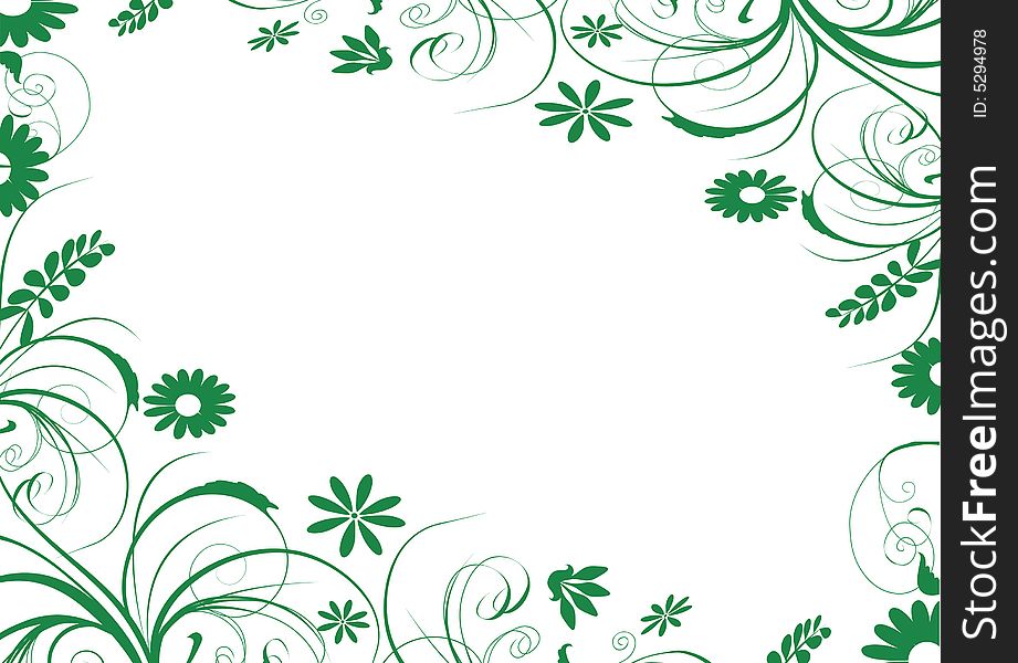 Green and white design ornament