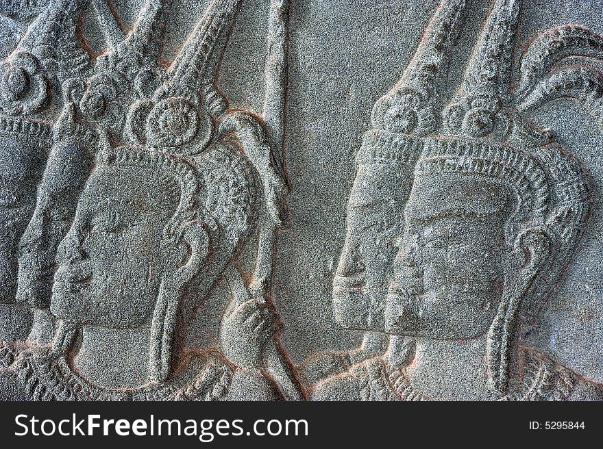 Cambodia; Angkor wat; bas reliefs