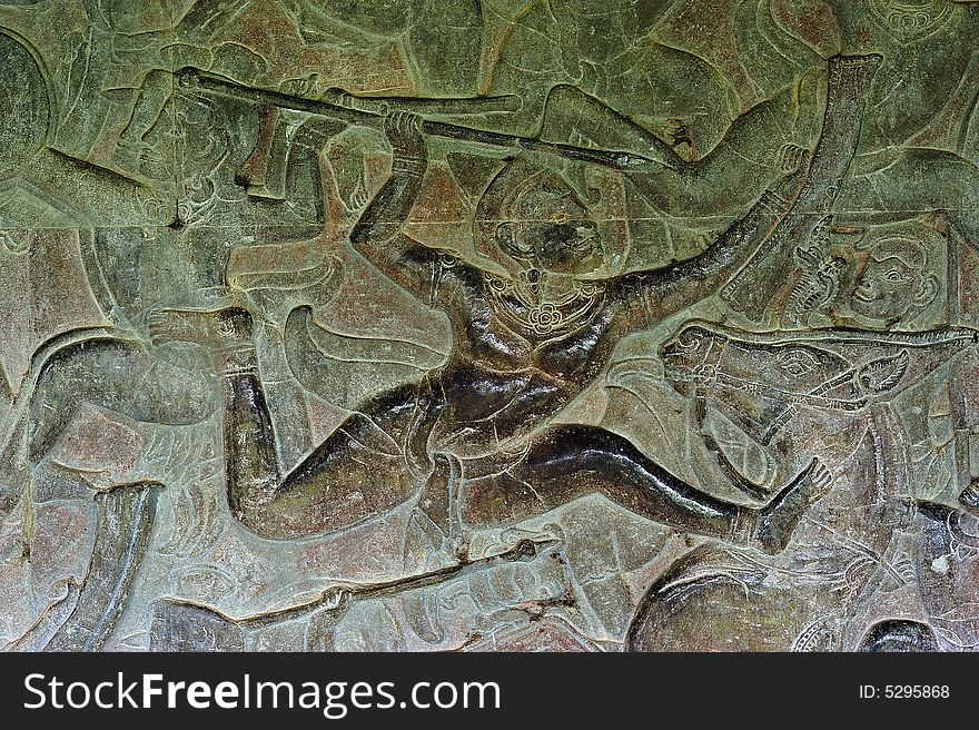 Cambodia; Angkor wat; bas reliefs