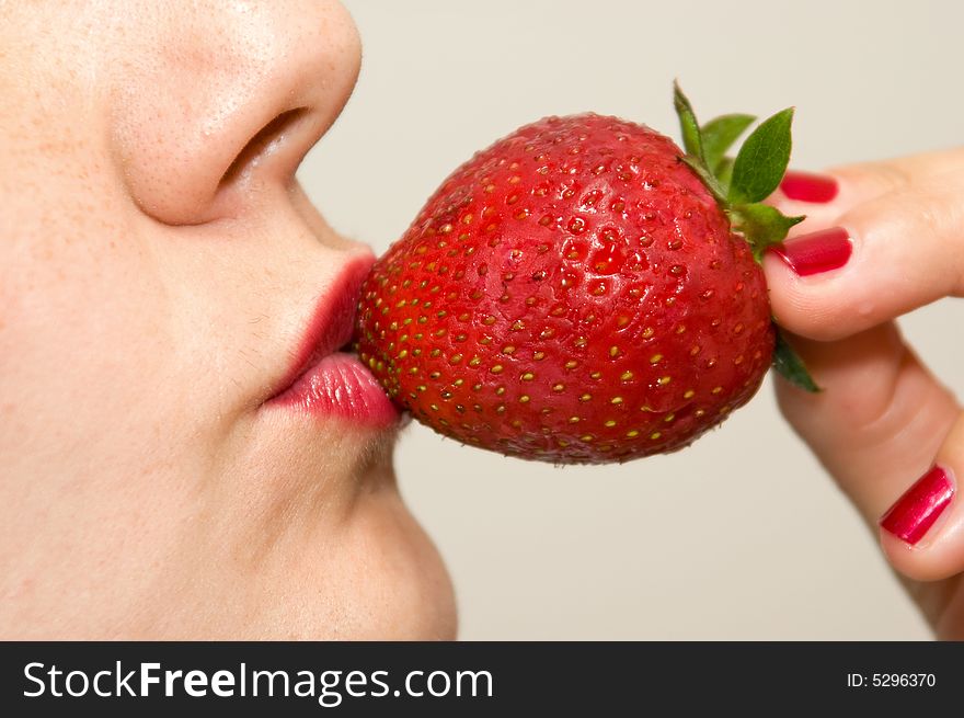 Kissing A Strawberry