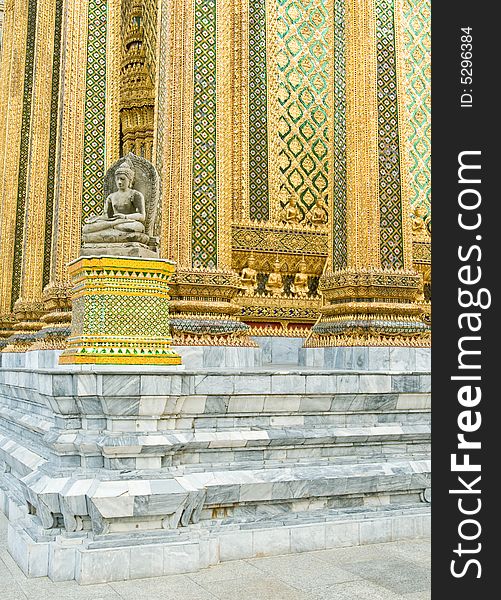 Corner of a Buddhist temple in Bangkok, Thailand. Corner of a Buddhist temple in Bangkok, Thailand