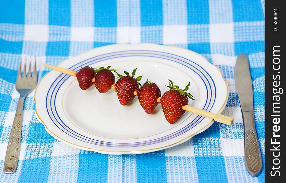 Strawberry Barbecue On Plate