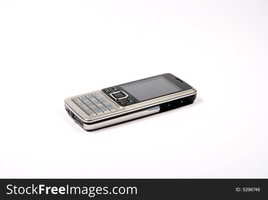 Small graceful phone on a white background. Small graceful phone on a white background