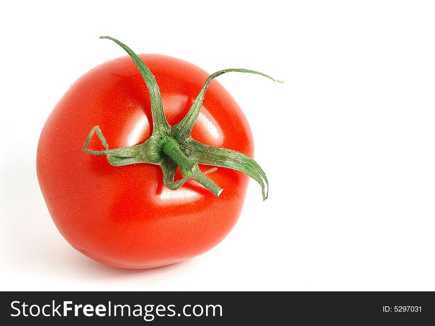 Nice fresh isolate tomato over white