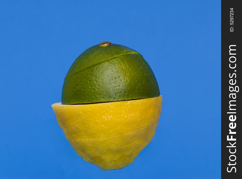 Pieces of lime and lemon stacked together.