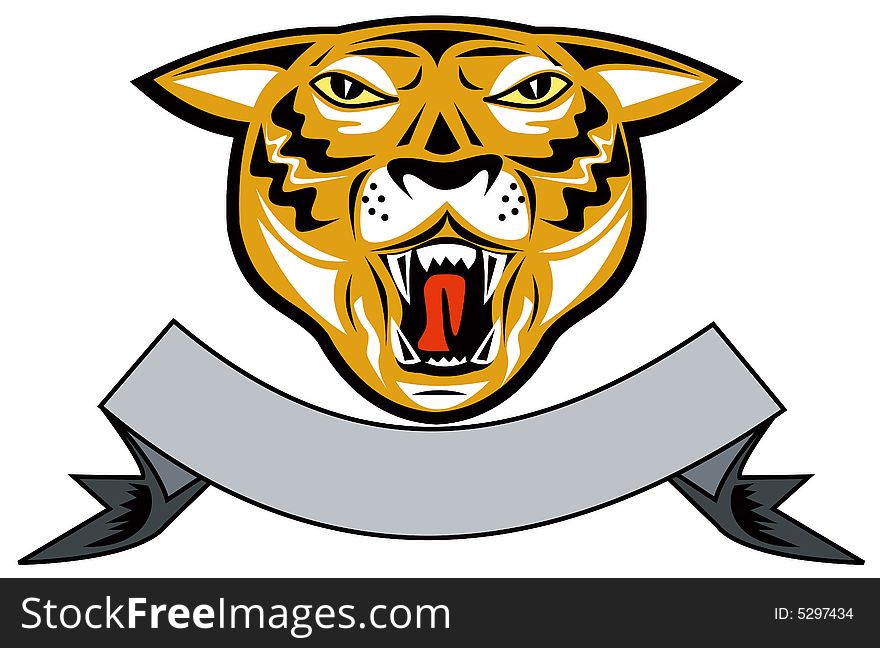 Vector art of a tiger isolated on white background. Vector art of a tiger isolated on white background