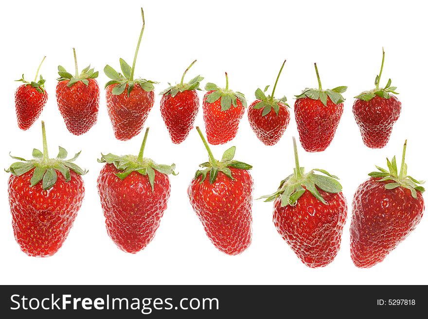 Delicious strawberries on white background