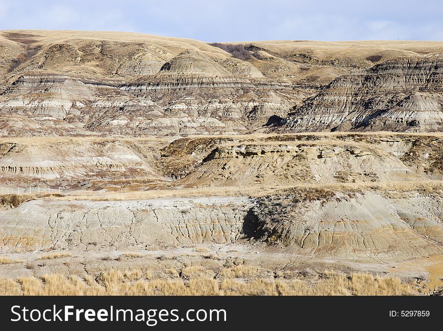 Classic image of Badlands near Drumheller, Alberta, Canada. Classic image of Badlands near Drumheller, Alberta, Canada