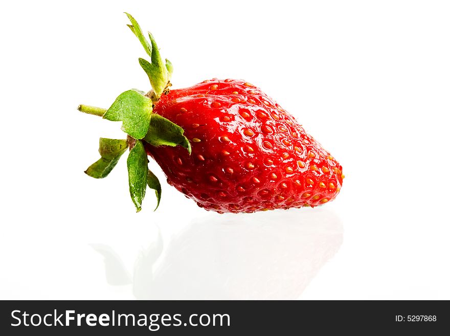 An image of big red strawberry isolated