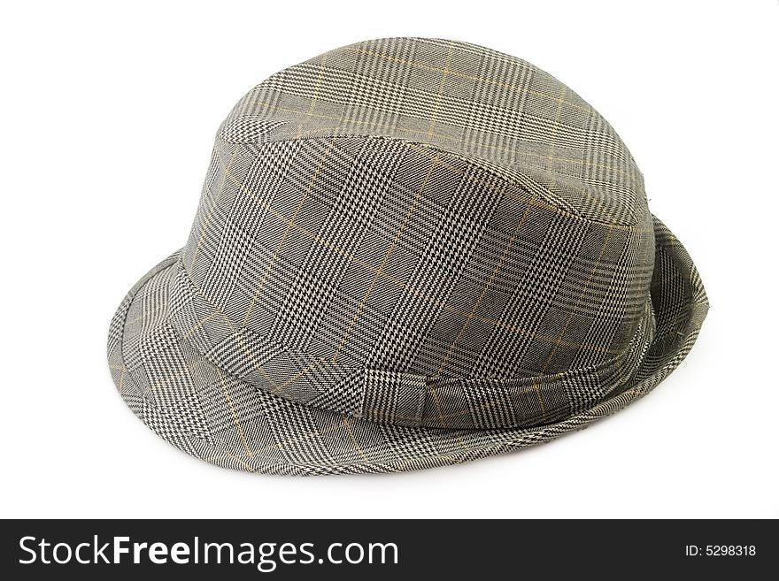 Traditional grey mens hat - isolated on white background