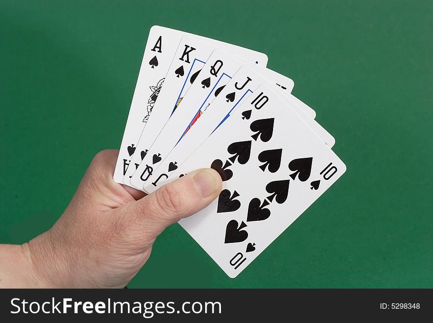 Playing cards with green Background