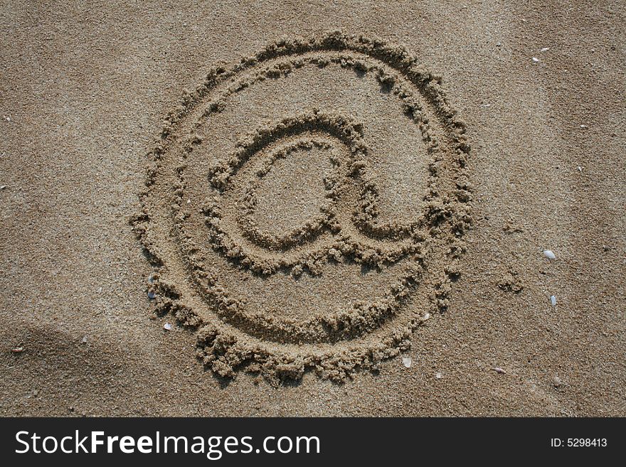 Message in the sand, in summer