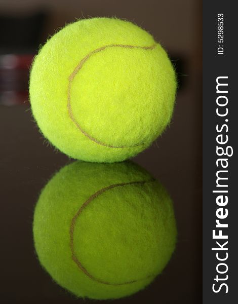 Single new tennis ball isolated