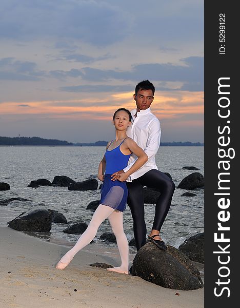 Ballerinas performing in the outdoor. Ballerinas performing in the outdoor