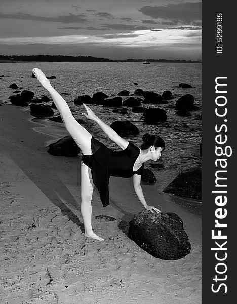 Ballet perfomed by the sea. Ballet perfomed by the sea