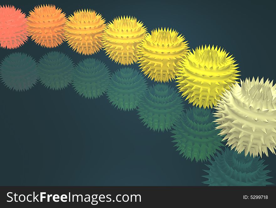 Unusual Prickly Spheres Of Different Colors