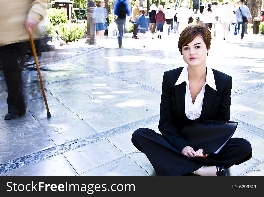 Businesswoman portrait in urban background