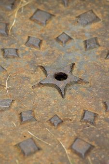Manhole Cover Macro - Vertical Royalty Free Stock Photography Manhole Cover Macro - Vertical Royalty Free Stock Photography