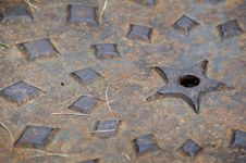 Manhole Cover Macro - Horizontal Royalty Free Stock Images Manhole Cover Macro - Horizontal Royalty Free Stock Images