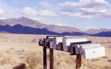 Mountain Mailboxes Stock Photo