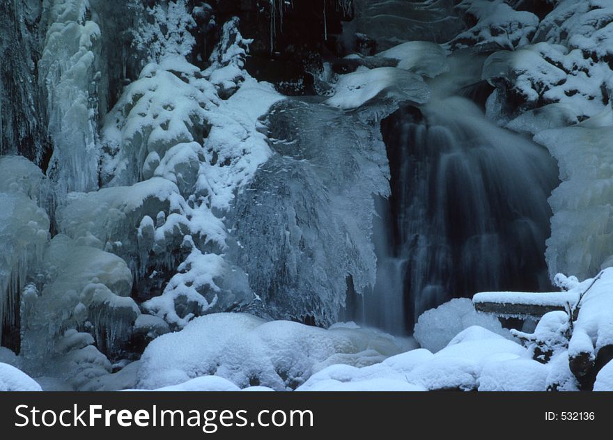 Frozen waterfall. Frozen waterfall