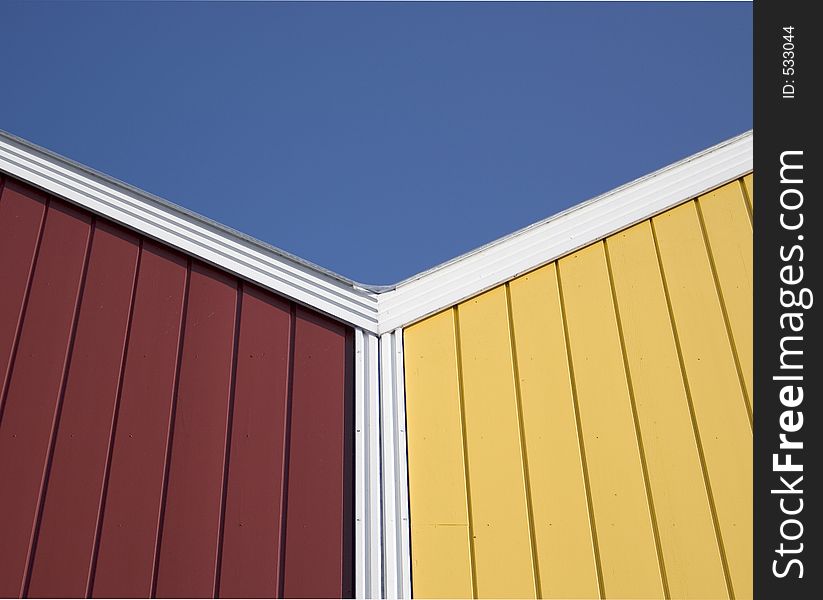 Detail of a roof with blue sky