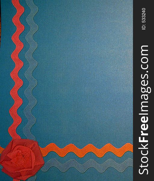 Blue Stationary With Ribbon Flower