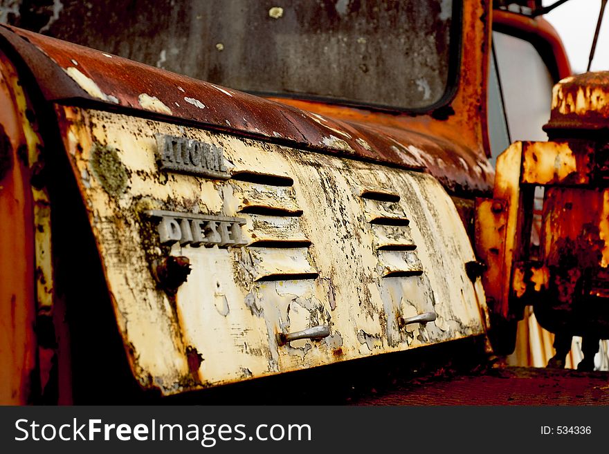 Old derelict rusty International truck. Old derelict rusty International truck