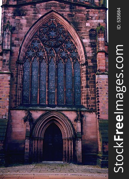This is a scanned Fuji Superia ISO 100 negative of a Medievel church window, taken at f8. UK.