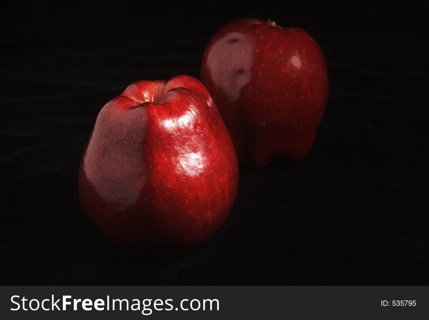 Two shiny apples. Two shiny apples
