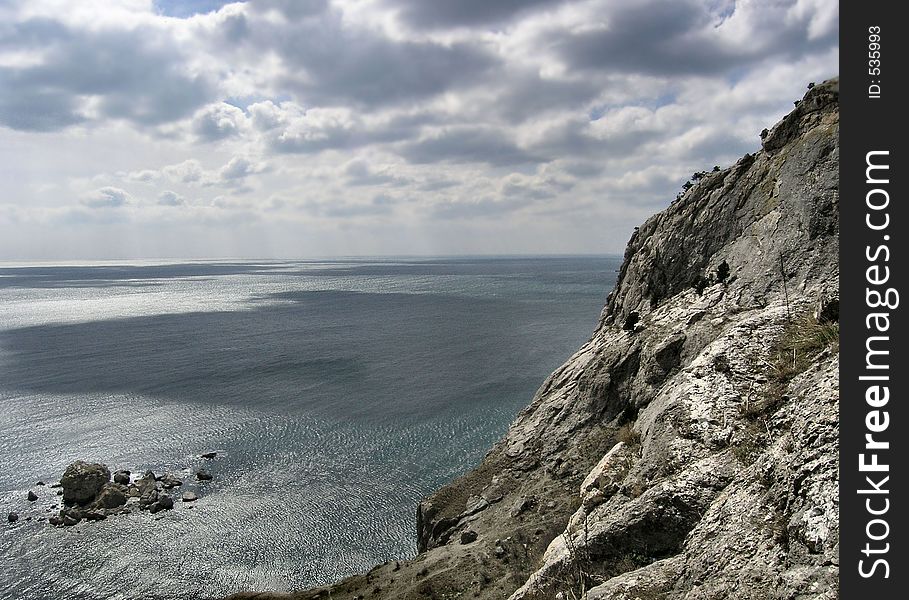 Black Sea view in sunny cloudly day