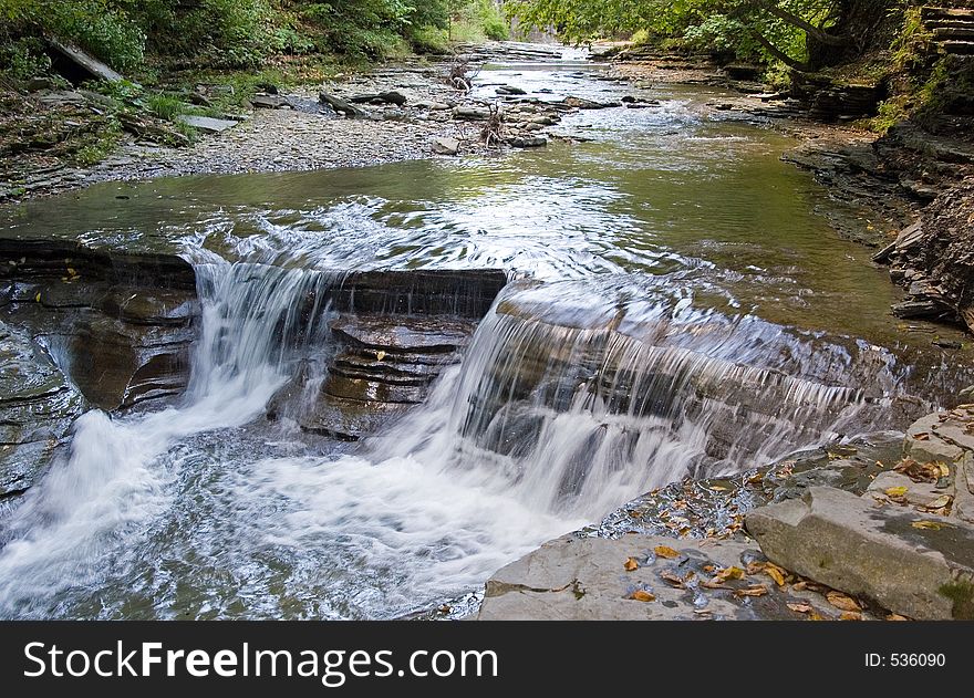 Small waterfall in Stony Brook State Park, New York. Small waterfall in Stony Brook State Park, New York