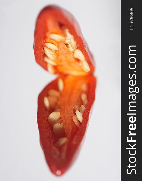 Cut open chilli - aufgeschnitte Chilli. Cut open chilli - aufgeschnitte Chilli