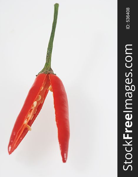 Cut open chilli - aufgeschnitte Chilli. Cut open chilli - aufgeschnitte Chilli