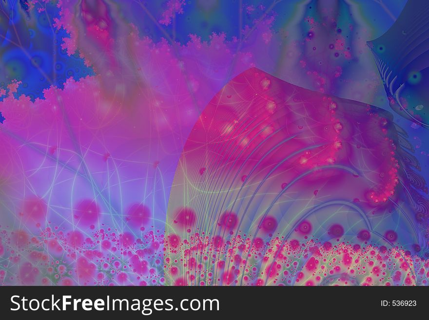 Blue, red and pink abstract fractal. Blue, red and pink abstract fractal